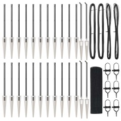 vidaXL Recinzione Rete Saldature con 13 Picchetti Grigio 0.4 x 50 m Acciaio