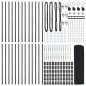 vidaXL Recinzione Rete Saldature con 13 Picchetti Grigio 0.4 x 50 m Acciaio
