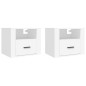 Comodini a Muro 2 pz Bianchi 50x36x40 cm