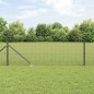 vidaXL Recinzione in Rete Saldatura con 13 Picchetti Grigi 0.6x50 m Acciaio