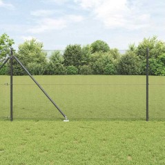 vidaXL Recinzione in Filo Saldato con 13 Picchetti Grigio 1x50 m Acciaio