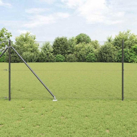 vidaXL Recinzione in rete saldata con 13 picchetti grigi 1x50 m in acciaio