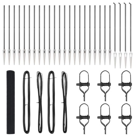 vidaXL Recinzione in rete saldata con 13 picchetti a punte grigia 1.4x50 m acciaio