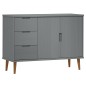 Credenza MOLDE Grigia 113x40x80 cm in Legno Massello di Pino Credenza MOLDE Grigia 113x40x80 cm in Legno Massello di Pino