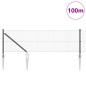 vidaXL Recinzione in Filo Saldato con 13 pali a picco Grigio 0.4x100 m Acciaio