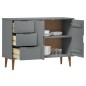 Credenza MOLDE Grigia 113x40x80 cm in Legno Massello di Pino Credenza MOLDE Grigia 113x40x80 cm in Legno Massello di Pino