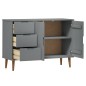 Credenza MOLDE Grigia 113x40x80 cm in Legno Massello di Pino Credenza MOLDE Grigia 113x40x80 cm in Legno Massello di Pino