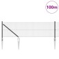 vidaXL Recinzione in rete saldata con 13 picchetti grigi 0.6x100 m in acciaio