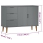 Credenza MOLDE Grigia 113x40x80 cm in Legno Massello di Pino Credenza MOLDE Grigia 113x40x80 cm in Legno Massello di Pino