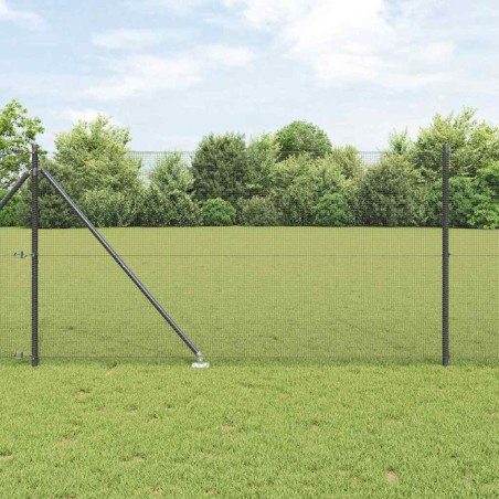 vidaXL Recinzione in Filo Saldato con 13 Picchetti Grigio 1x100 m Acciaio