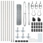vidaXL Recinzione in Rete Saldato con 7 Pali a Flangia 0.6x10 m Acciaio Galvanizzato