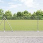 vidaXL Recinzione Saldata con 7 Pali Flangiati 0.8x10 m Acciaio Zincato