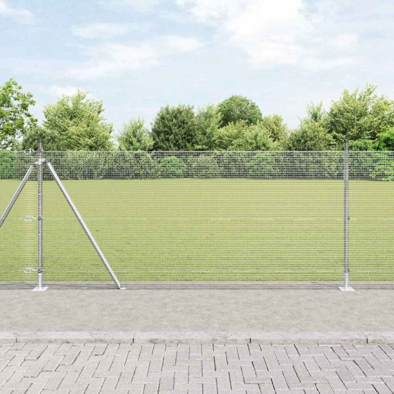 vidaXL Set di Pali per Recinzione Set di 2 Acciaio zincato 10 x 1 metri