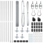 vidaXL Recinzione in Rete Saldato con 7 Posti Flangiati 1.2 x 10 m Acciaio Galvanizzato