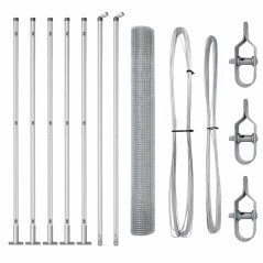 vidaXL Recinzione in Filo Saldato con 7 Pali Flangiati 1.2x10 m Acciaio Zincato