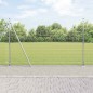 vidaXL Recinzione in Filo Saldato con 7 Pali Flangiati 1.4x10 m in Acciaio Galvanizzato