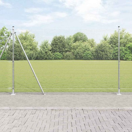 vidaXL Set di Pali di Recinzione Set di 2 Acciaio zincato 10 x 1.5 m