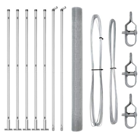 vidaXL Set di Pali di Recinzione Set di 2 Acciaio zincato 10 x 1.5 m