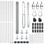 vidaXL Set di Pali di Recinzione Set di 2 Acciaio zincato 10 x 1.5 m