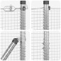 vidaXL Set di Pali di Recinzione Set di 2 Acciaio zincato 10 x 1.5 m
