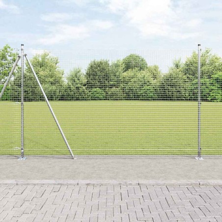 vidaXL Set di Pali per Recinzioni Set di 2 Acciaio galvanizzato 10 x 1,5 m