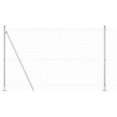 vidaXL Recinzione in Filo Saldato con 7 Pali Flangiati 1.6x10 m Acciaio Zincato