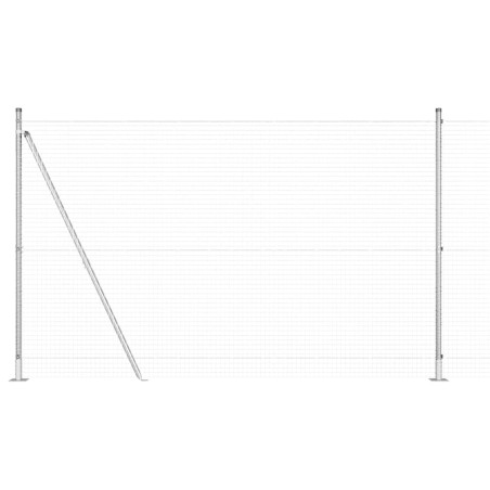 vidaXL Recinzione in Filo Saldato con 7 Pali Flangiati 1.6x10 m Acciaio Zincato