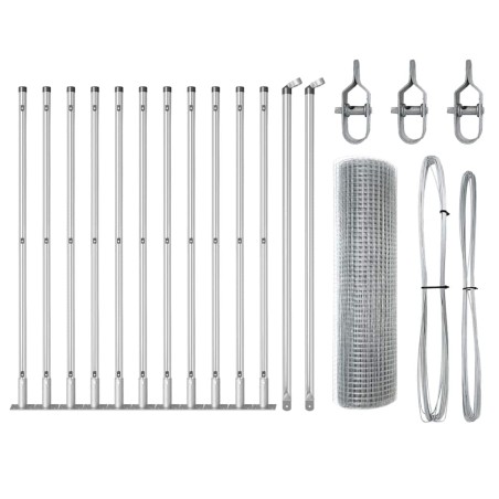 vidaXL Set di Pali per Recinzione Set di 2 Acciaio galvanizzato 25 x 0.5 m