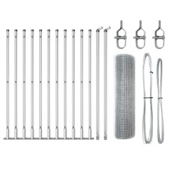 vidaXL Set di Paletti per Recinzione Set di 2 Acciaio galvanizzato