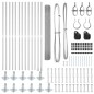 vidaXL Set di pali per recinzione Set di 2 Acciaio zincato 25 x 1 m