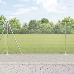 vidaXL Recinzione in Rete Saldato con 13 Pali Flangiati 1.2x25 m Acciaio Zincato
