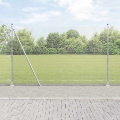 vidaXL Recinzione in Filo Saldato con 13 Pali Flangiati 1.4x25 m Acciaio Zincato