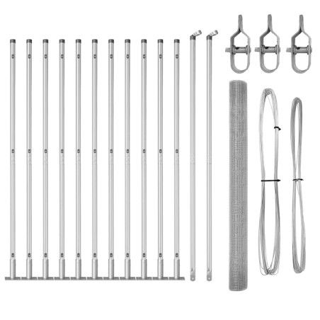 vidaXL Recinzione in Filo Saldato con 13 Post Flangiati 1.5x25 m Acciaio Galvanizzato