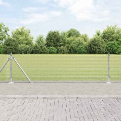 vidaXL Recinzione in rete saldata con 13 pali flangiati 0.4x50 m Acciaio zincato