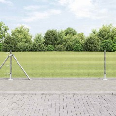 vidaXL Recinzione in Rete Saldata con 13 Pali Flangiati 0.5x50 m Acciaio Galvanizzato