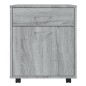 Armadietto con Ruote Grigio Sonoma 45x38x54cm Legno Multistrato