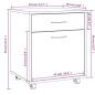 Armadietto con Ruote Grigio Sonoma 45x38x54cm Legno Multistrato
