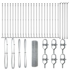 vidaXL Recinzione in rete saldata con 13 post flangiati 1x50 m in acciaio galvanizzato
