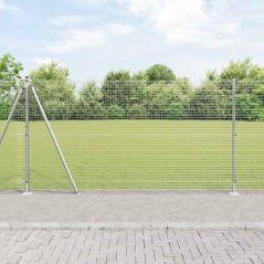 vidaXL Recinzione in Filo Saldato con 13 Post Flangiati 1,2x50 m Acciaio Galvanizzato