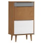 Scarpiera MOLDE Marrone 59,5x35x103cm in Legno Massello di Pino Scarpiera MOLDE Marrone 59,5x35x103cm in Legno Massello di Pino