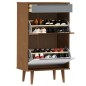 Scarpiera MOLDE Marrone 59,5x35x103cm in Legno Massello di Pino Scarpiera MOLDE Marrone 59,5x35x103cm in Legno Massello di Pino