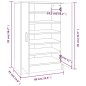 Scarpiera Grigio Sonoma 60x35x92 cm in Legno Multistrato