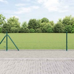 vidaXL Set di Paletti Set di 2 Verde Metallo 10 x 0.5 m Resistente