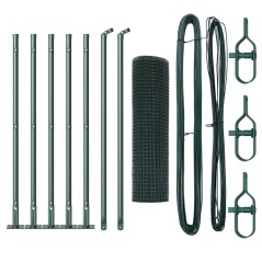 vidaXL Set di Paletti Set di 2 Verde Metallo 10 x 0.5 m Resistente