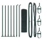 vidaXL Set Pali Recinzione Metallo Set di 2 Verde Metallo 10 m