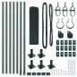 vidaXL Set Pali Recinzione Metallo Set di 2 Verde Metallo 10 m