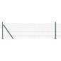 vidaXL Recinzione in Acciaio Saldato di con 7 Pali Flangiati Verde 0.6x10 m