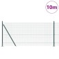vidaXL Recinzione in rete saldata con 7 pali flangiati verde 0.8x10 m in acciaio