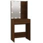 vidaXL Toeletta con LED e Armadietto Rovere Marrone Legno Multistrato vidaXL Toeletta con LED e Armadietto Rovere Marrone Legno Multistrato