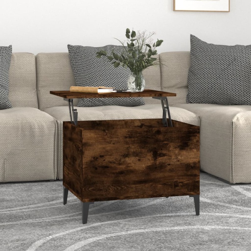 Tavolino da Salotto Rovere Fumo 60x44,5x45 cm Legno Multistrato Tavolino da Salotto Rovere Fumo 60x44,5x45 cm Legno Multistrato